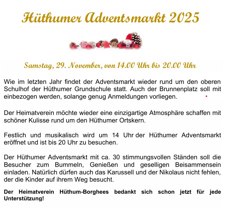 Anschreiben Einladung Adventsmarkt 2025